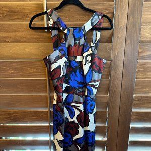 Trina Turk Printed Cocktail Dress Sz 6 Silk Midi- worn 1 time!!!